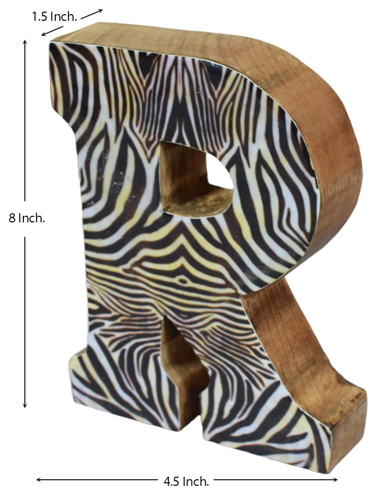 Handmade Eco-Friendly Wall Decor "S" Alphabet Letter Block, 1.3x7.8x4