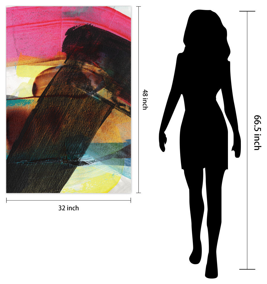 "Carnival Crossing Abstract I" Frameless Reverse Printed Tempered Glass Wall Art