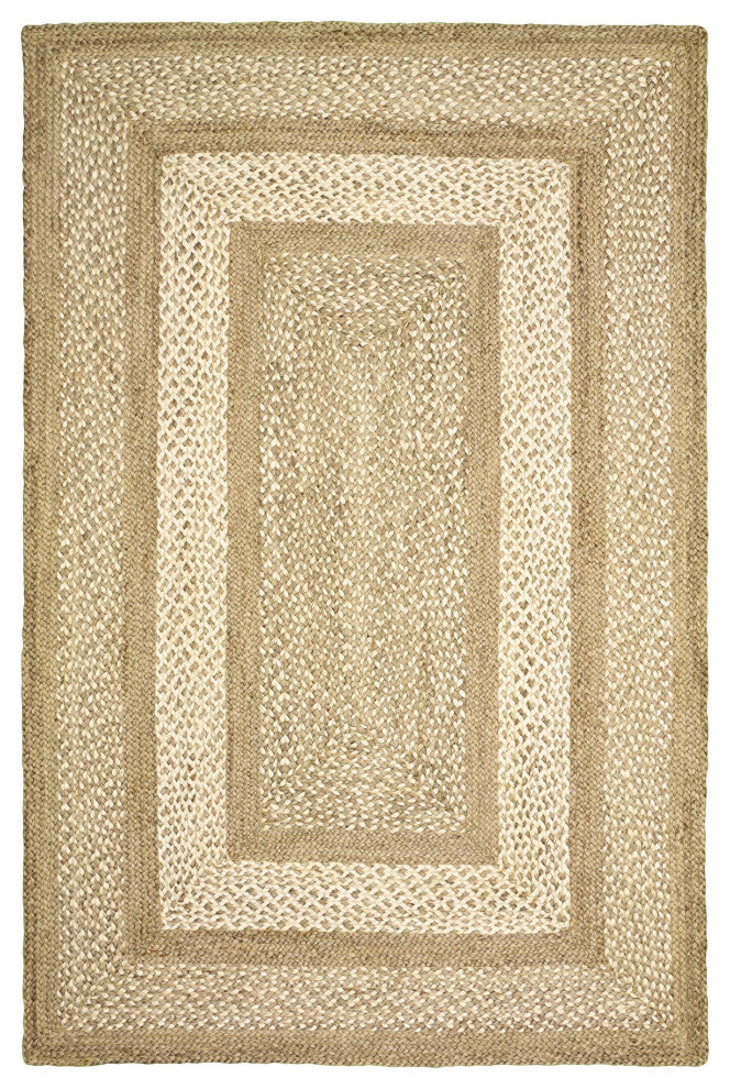 5" x 8" Tan Geometric Bordered Area Rug