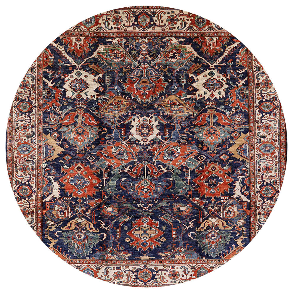 Ahgly Company Indoor Round Mid-Century Modern Area Rugs, 4' Round