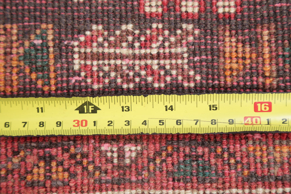 Consigned, Faded Vintage Traditional Handmade Persian Abrash Area Rug, Red, 7x10