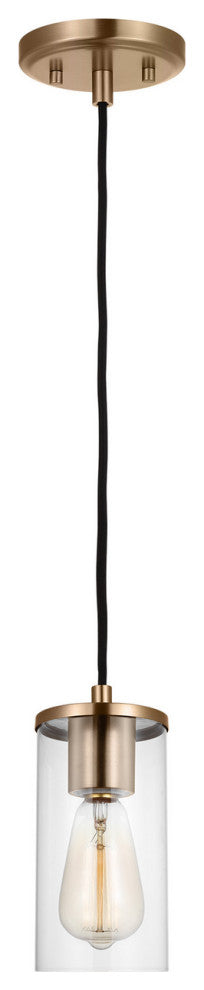 Zire 1-Light Mini-Pendant, Satin Brass