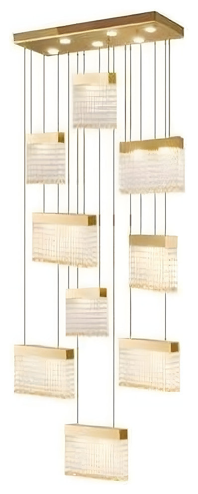 La Rochette | Gorgeous Crystal Blocks LED Ceiling Chandelier