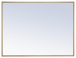 Elegant Decor Monet 32" x 24" Rectangle Metal Frame Mirror in Brass