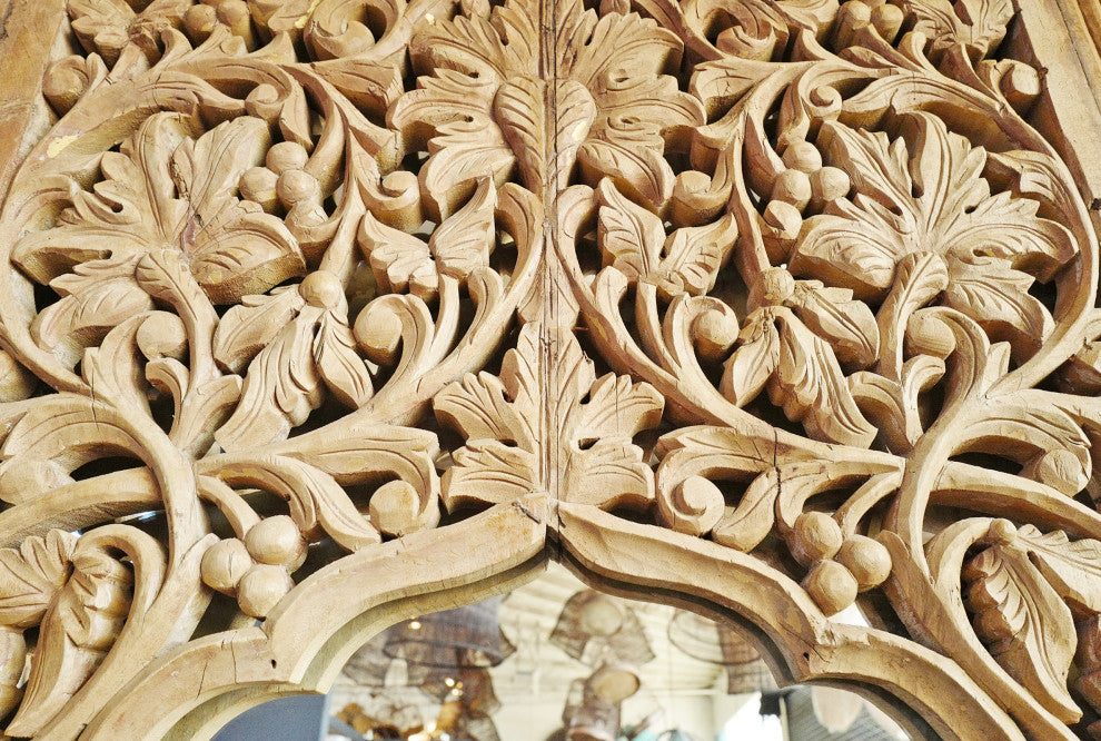 Tall Carved Window Facade Mirror 2