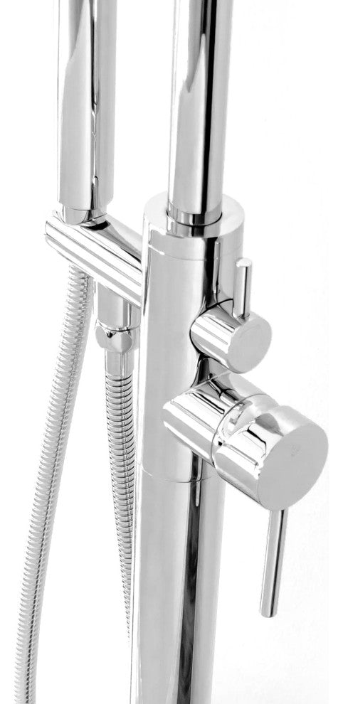 SevenFalls 8017 Single Handle Floor Mounted Tub Filler with Handheld Shower