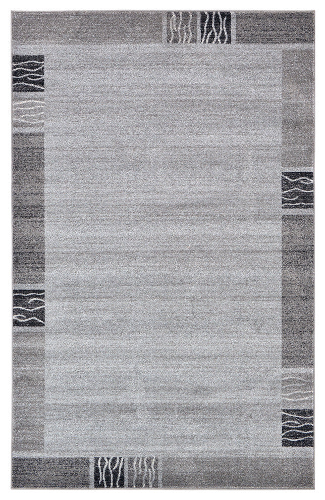 Rug Unique Loom Del Mar Light Gray Rectangular 5' 0 x 8' 0