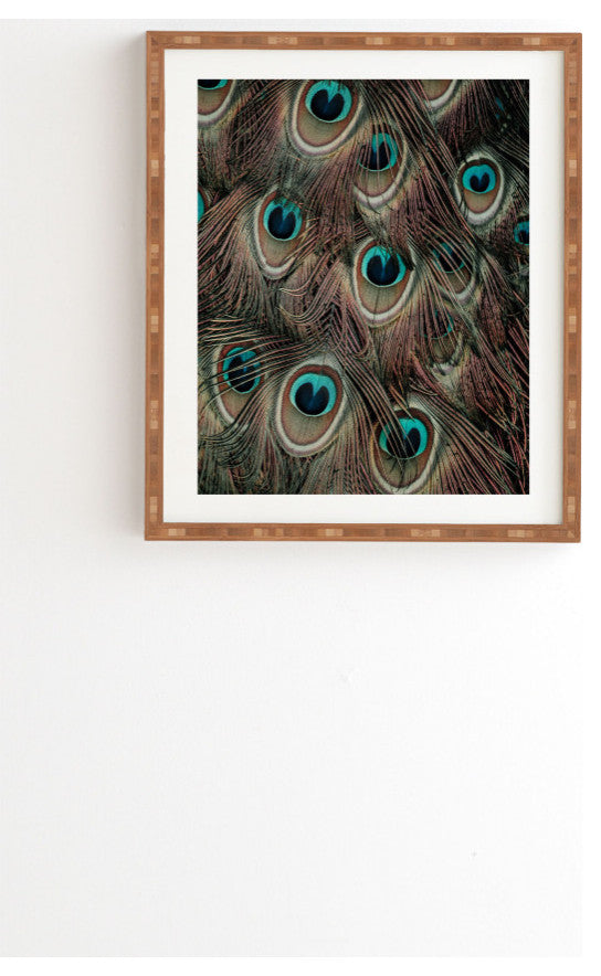 Ingrid Beddoes Peacock Feathers III Framed Wall Art, 14x16.5"