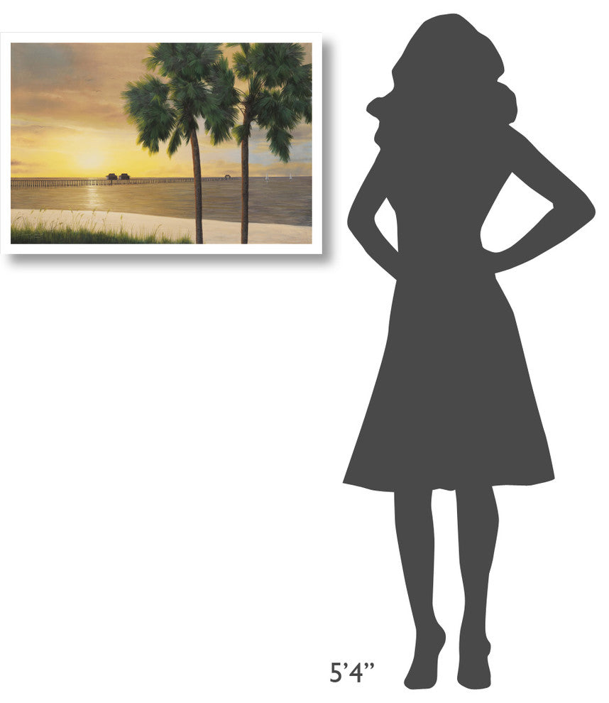 "Naples Sunset" Digital Paper Print by Diane Romanello, 32"x22"