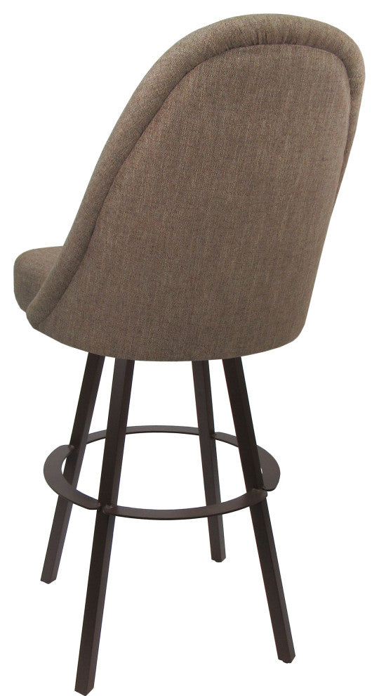 Swivel Metal Counter Bar Stool Extra Tall- M-235 Warren Base, Basin Beige - Brown, 34"