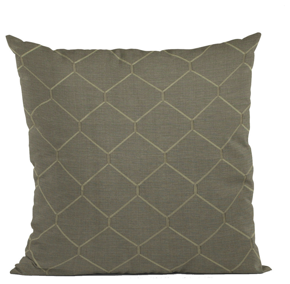 Bronze Kona Embroidery, Some Shine To This Pattern Luxury Throw Pillow, 22"x22"
