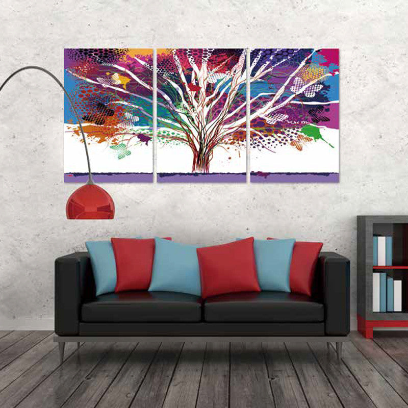 3-Piece Acrylic Panel Picture of 50 Shades of Leaves