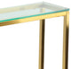 Cortesi Home Juan Console Table, Brushed Gold and Glass