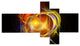 Supernova Explosion in Black, Abstract Print On Canvas, 60"x32", 5 panels