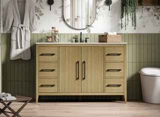 Home Living 54" Single Bathroom Vanity, Honey Brown