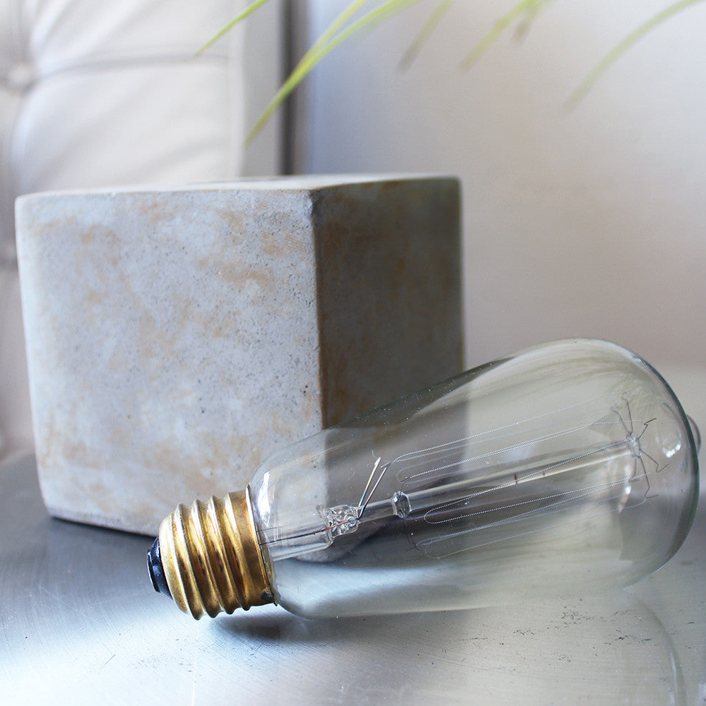 Davy Concrete Base Filament Accent Lamp, Antique Gray, Edison Bulb