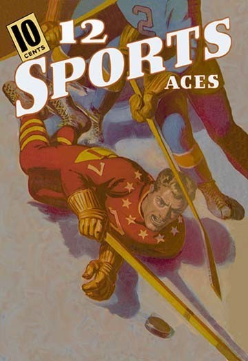 Hockey Player Down on the Ice- Gallery Wrapped Canvas Art 28" x 42"