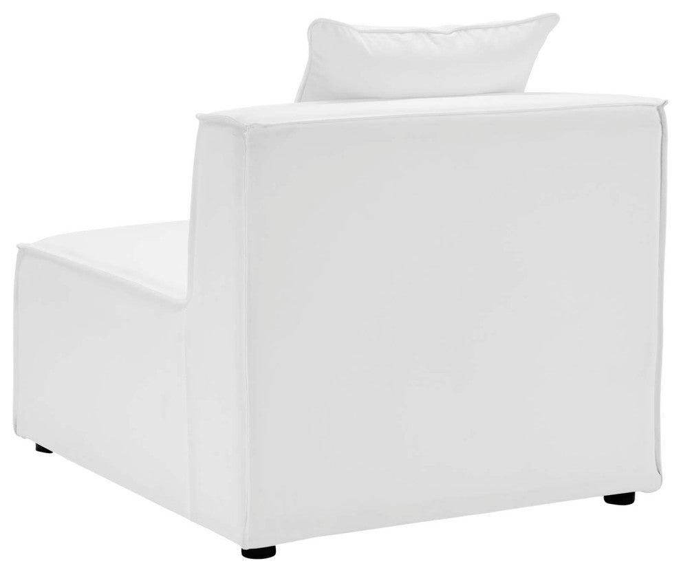 Lounge Sectional Sofa Set, Fabric, White, Modern, Outdoor Patio Balcony Garden