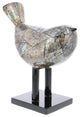 Alluring Polystone Inlay Bird Sculpture, Multicolor