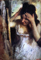 Edgar Degas Woman Combing Her Hair before a Mirror Gallery Wrapped Canvas Print