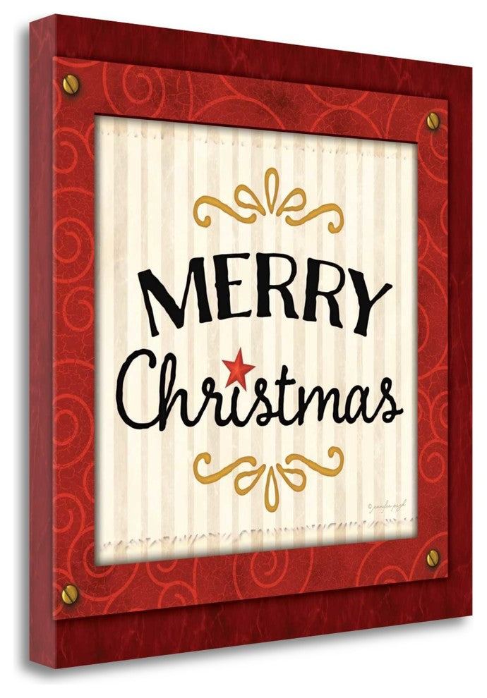 "Merry Christmas" By Jennifer Pugh, Giclee Print on Gallery Wrap Canvas