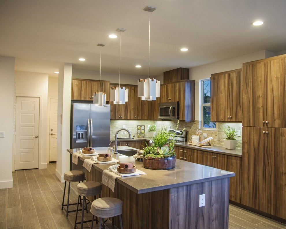 Salix LED Linear Pendant, Walnut