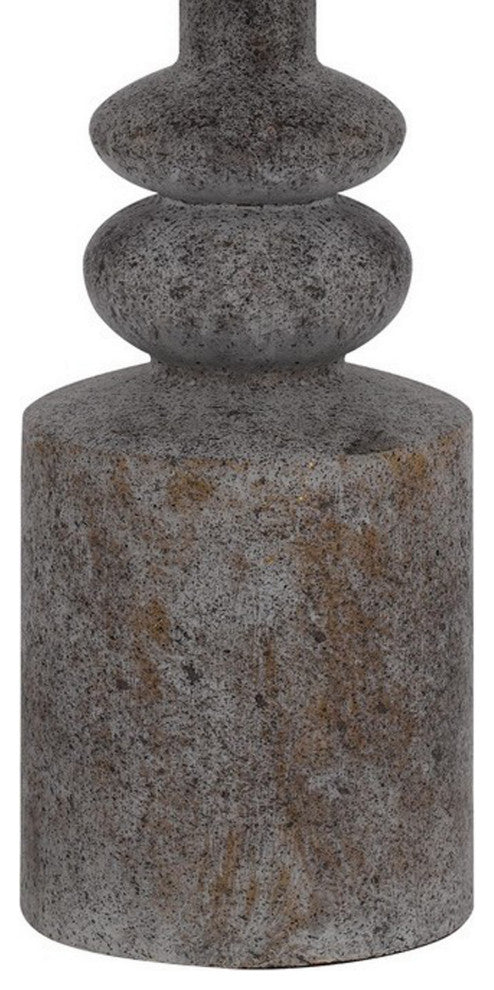 Benzara BM282179 31" Accent Table Lamp, Resin Turned Base, Set of 2, Beige, Gray
