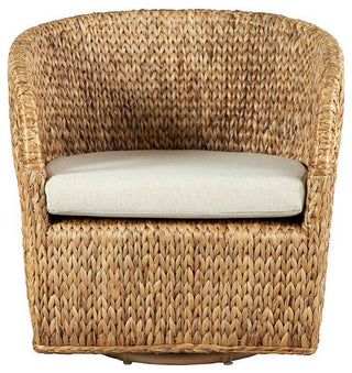 Morris Rattan Swivel Chair, Neutral