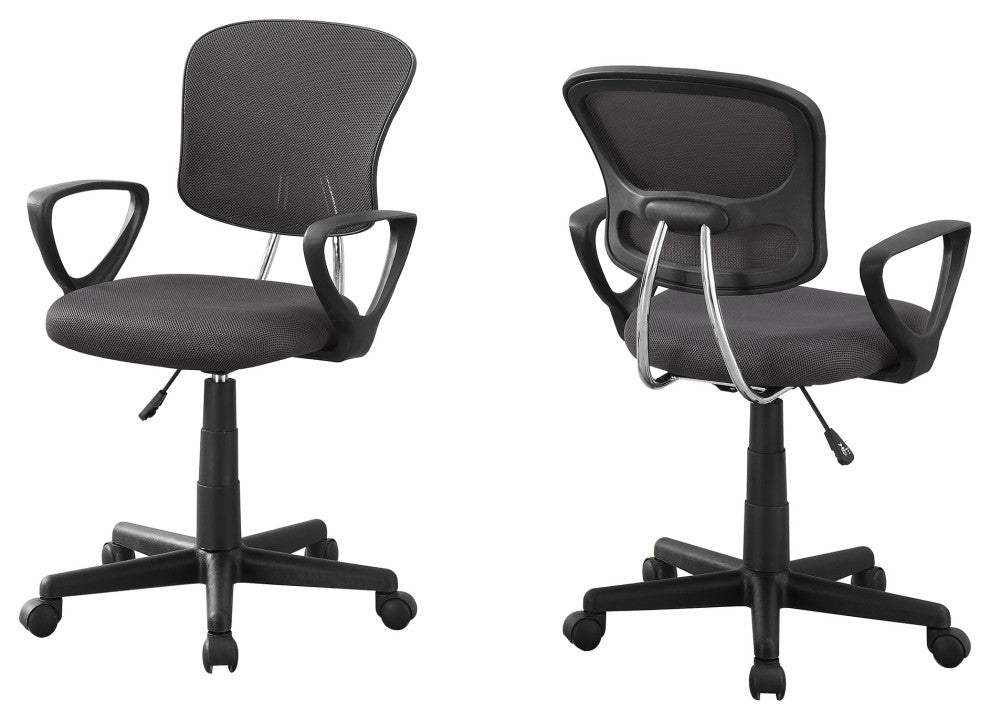 HomeRoots 21.5" x 23" x 33" Grey Foam Metal Polypropylene Polyester Office Chair