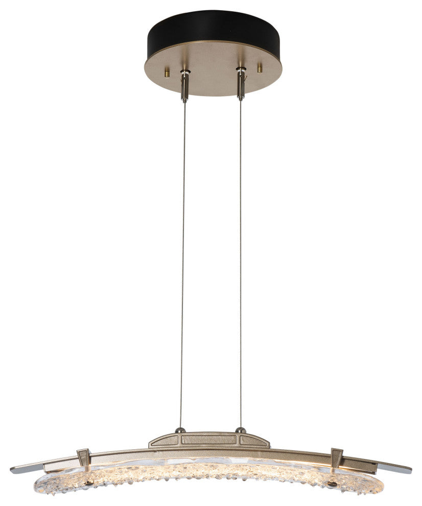 Glissade LED Pendant Soft Gold Clear Glass Standard