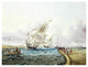 "Square Rigged Ships off Jetty" Paper Print by James E. Buttersworth, 24"x19"