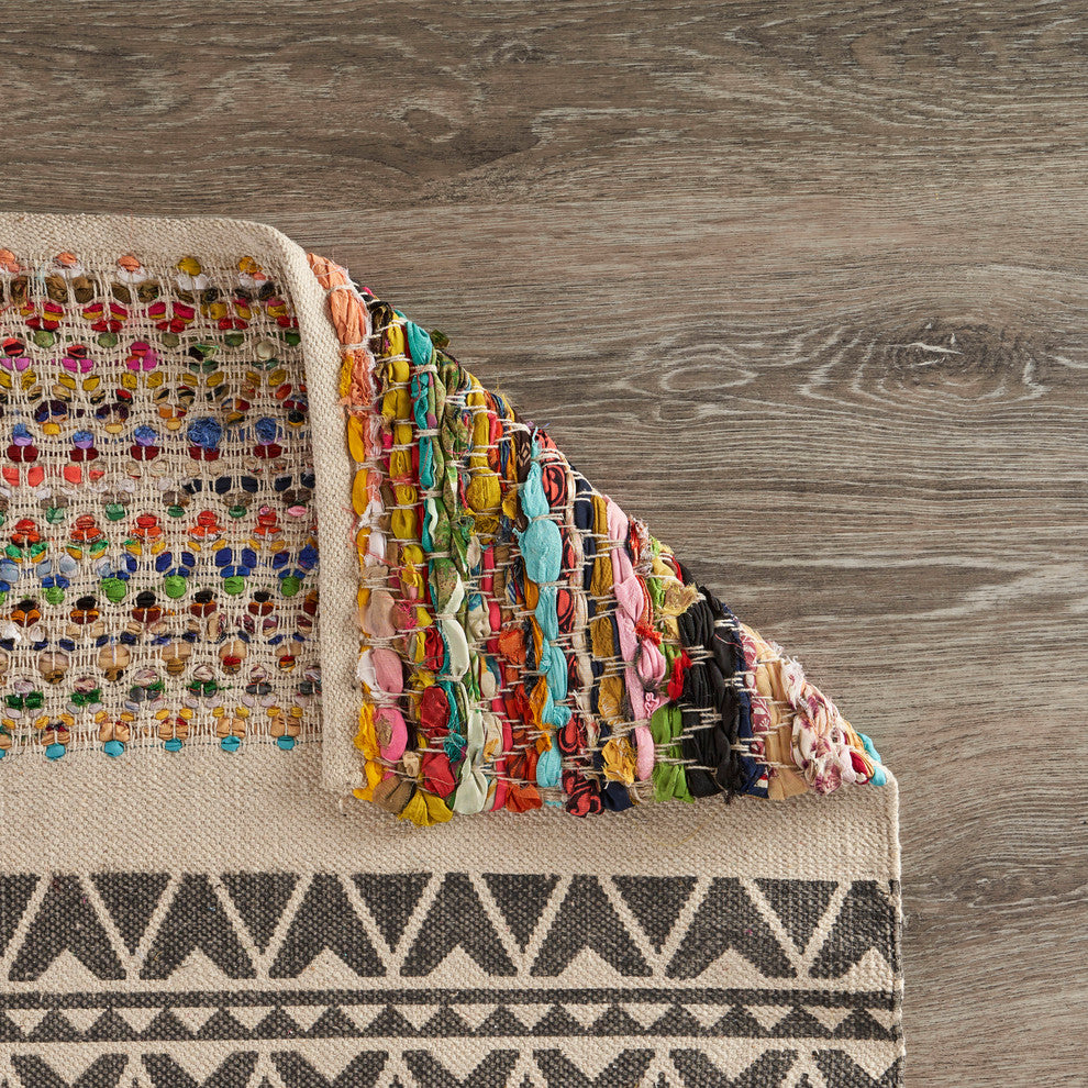 Ox Bay Von Ace Multi Chindi Flatwoven Area Rug, 3' x 5'