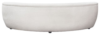 Simone Curved Sofa in White Faux Sheepskin Fabric