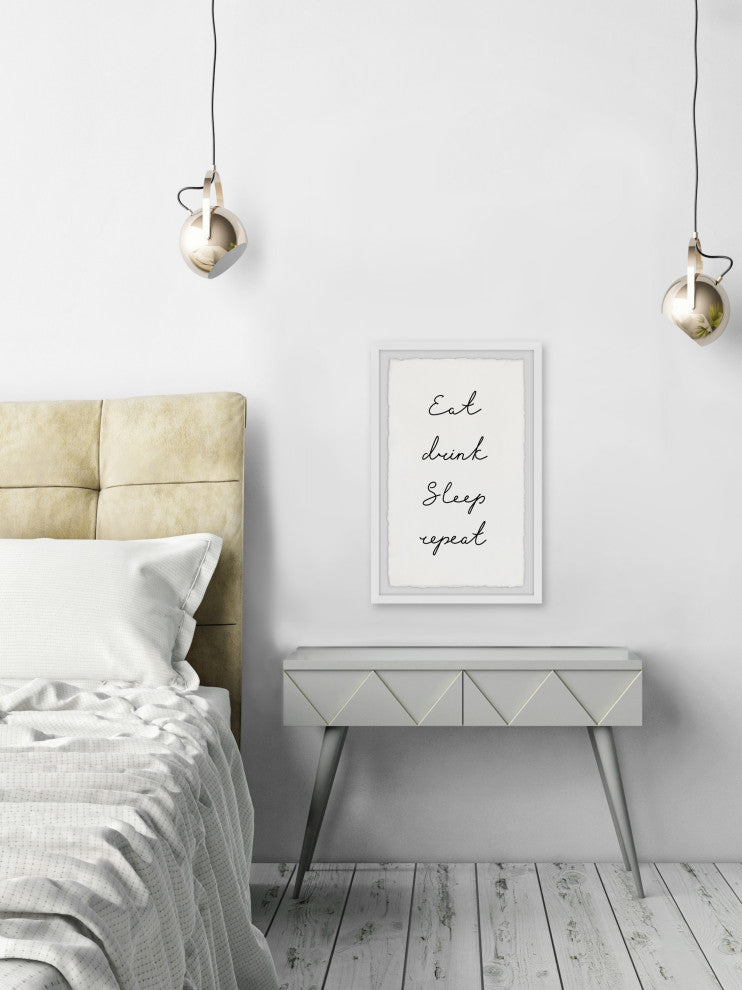 "Eat Drink Sleep Repeat" Framed Painting Print, 12x18
