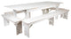 HERCULES Series 8' x 40'' Folding Farm Table and Four Bench Set, Antique White