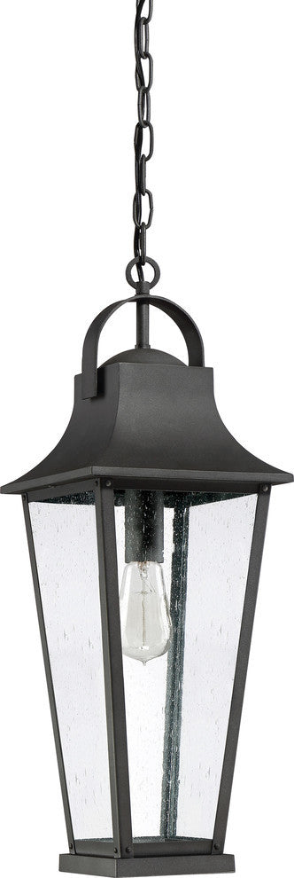 Quoizel GLV1908MB One Light Outdoor Hanging Lantern Galveston Mottled Black