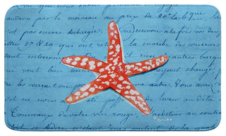 Coral Starfish Blue Bath Mat 18x30