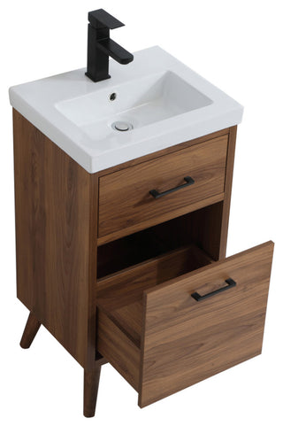 Beatrice 18" Bathroom Vanity, Walnut Brown
