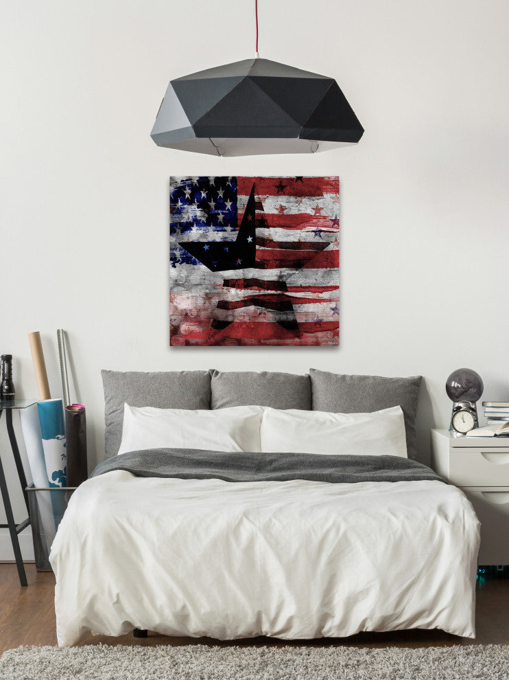 "Patriotic Emblem" Print on Canvas, 24"x24"