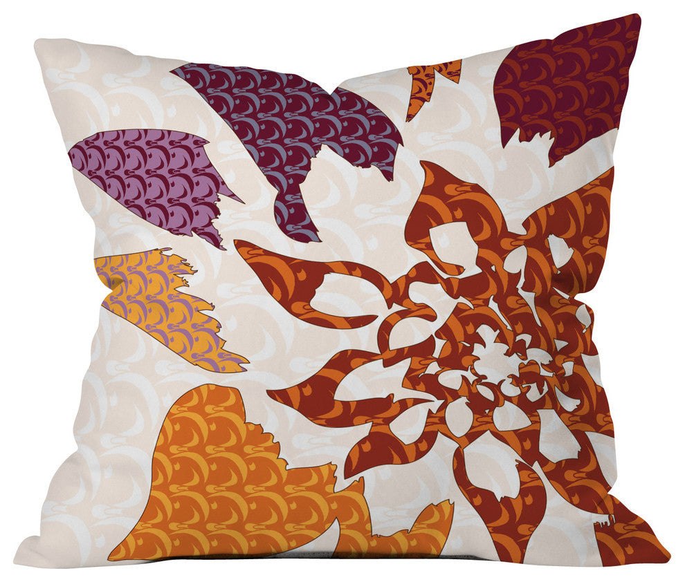 Deny Designs Karen Harris Constance In Orange Blossom Outdoor Throw Pillow