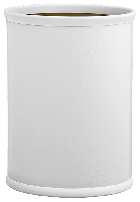 Kraftware Contempo White Oval Wastebasket