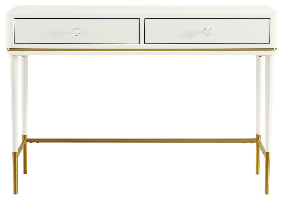 Mariah 2 Drawer Off-White Desk - Off-White