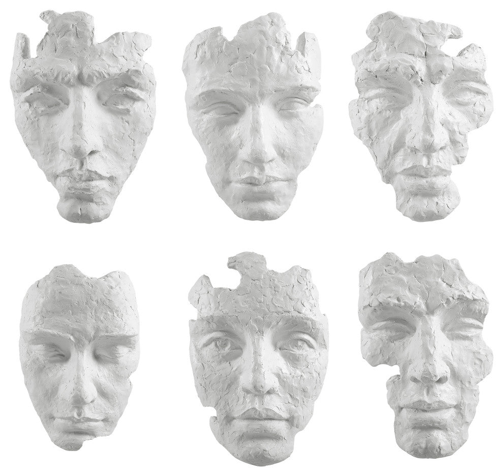 Self-Portrait Wall Decor, White, S/6