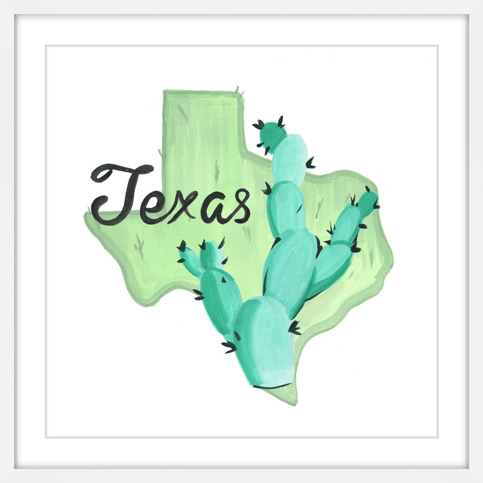 "Green Texas" Framed Painting Print, 24x24