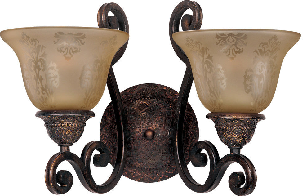 Symphony 2-Light Wall Sconce, Oil Rubbed Bronze, Screen Amber Glass