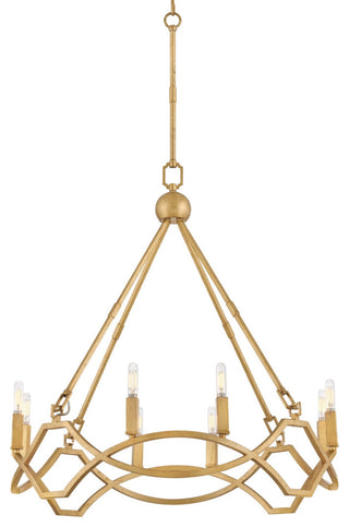 Hinkley Lighting 45784 Leona 8 Light 27"W Taper Candle Style - Distressed Brass