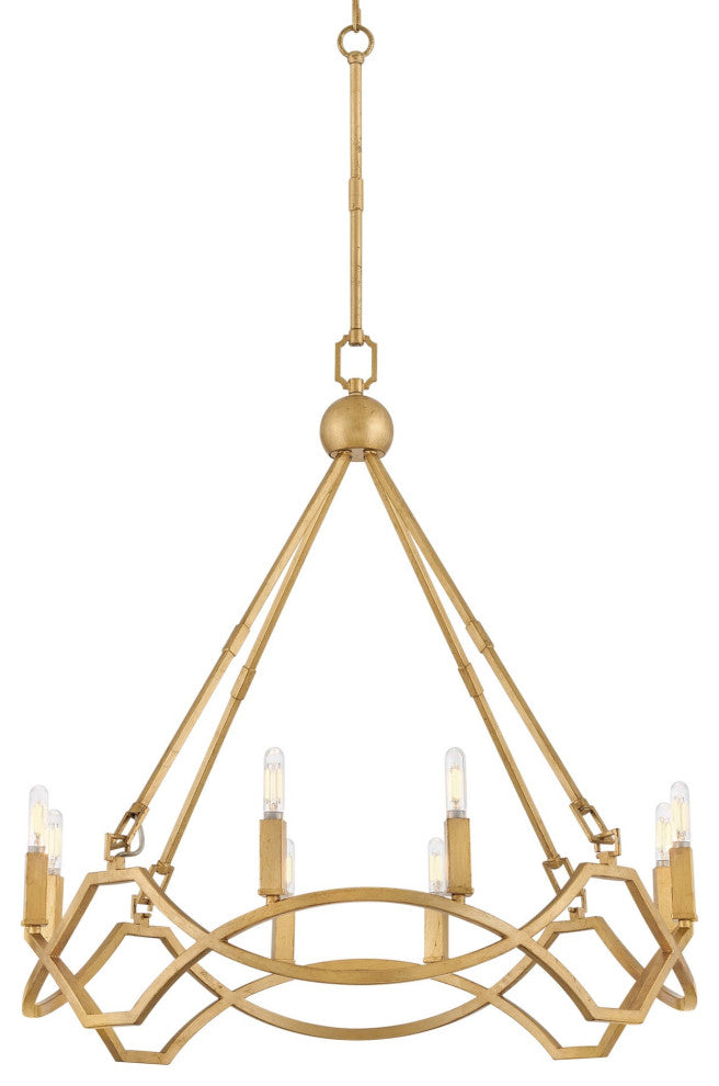 Hinkley Lighting 45784 Leona 8 Light 27"W Taper Candle Style - Distressed Brass