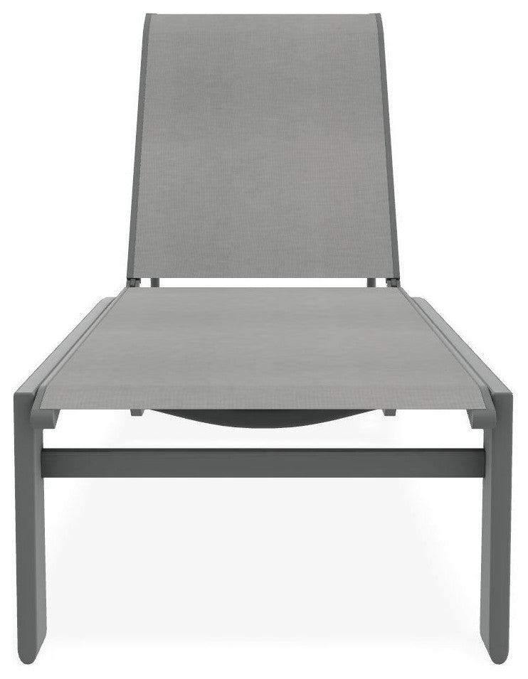 Kendall Sling Stackable Outdoor Chaise Lounge, Alloy/Graphite