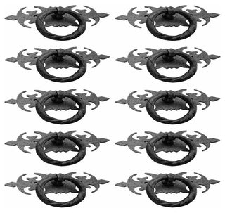Ring Pull Cabinet Drawer Door Wrought Iron Black 3 1/2" Pack of 10