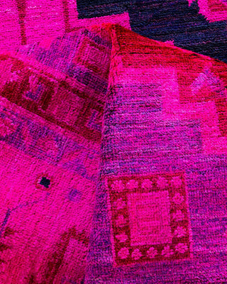 Overdyed, One-of-a-Kind Hand-Knotted Area Rug Pink, 8'10"x12'3"